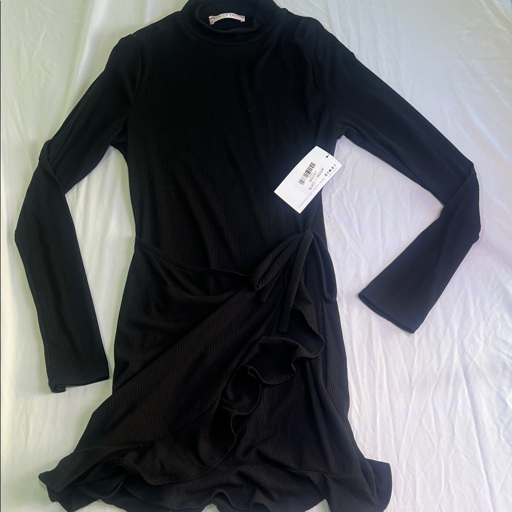 Blue Blush Black Long Sleeve Dress